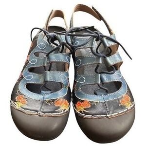 Womens L'artiste Spring Step Vesta slingback leather painted shoes size 38